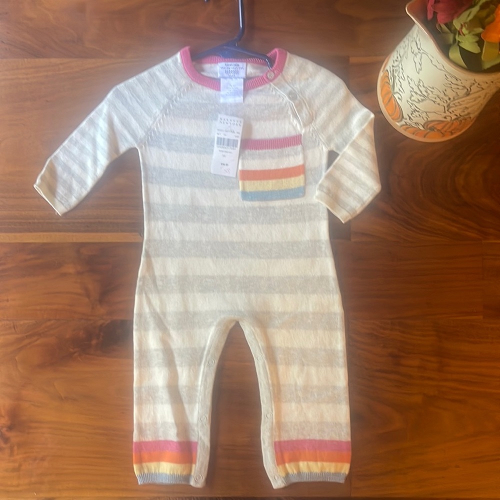 One piece Baby Sweater outfit - Barney’s New York Lucky Jade- Size 3-6 mo- NWT